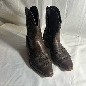 Dark Brown Leather Cowboy Boots
